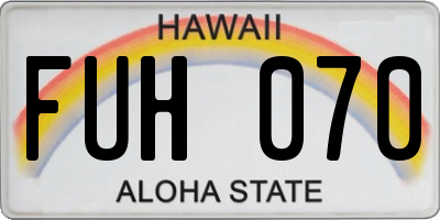 HI license plate FUH070