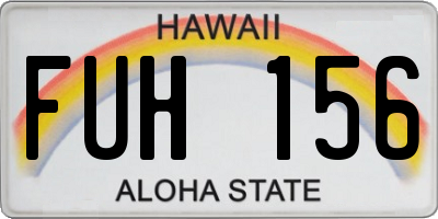 HI license plate FUH156