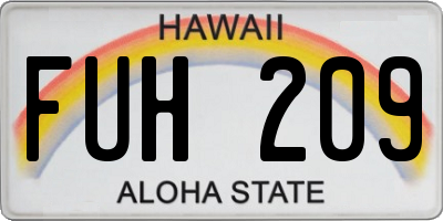 HI license plate FUH209