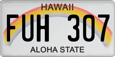 HI license plate FUH307