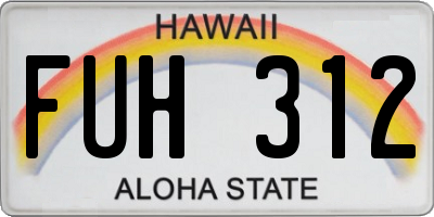 HI license plate FUH312