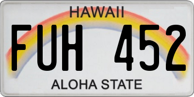 HI license plate FUH452