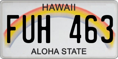 HI license plate FUH463