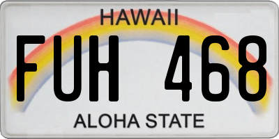 HI license plate FUH468