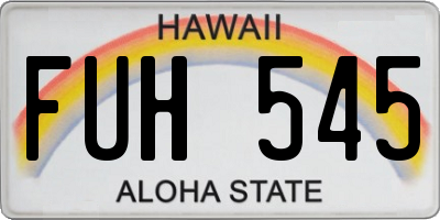 HI license plate FUH545