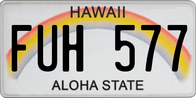 HI license plate FUH577