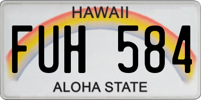 HI license plate FUH584