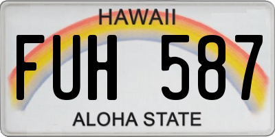 HI license plate FUH587