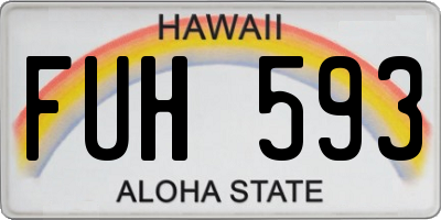 HI license plate FUH593
