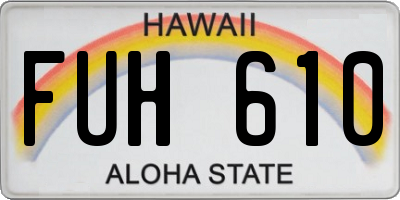 HI license plate FUH610