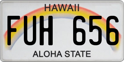 HI license plate FUH656