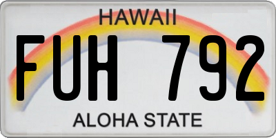 HI license plate FUH792