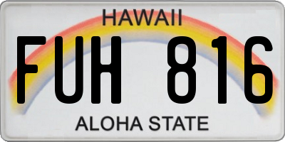 HI license plate FUH816