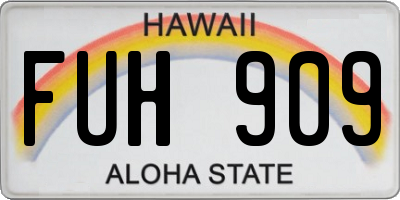 HI license plate FUH909