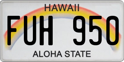 HI license plate FUH950