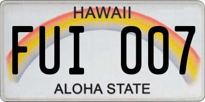 HI license plate FUI007