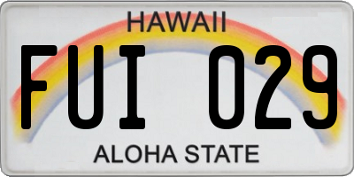 HI license plate FUI029