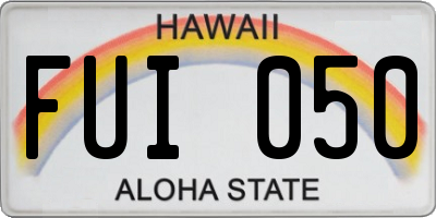 HI license plate FUI050