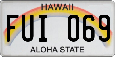 HI license plate FUI069