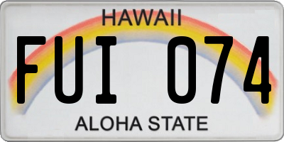HI license plate FUI074