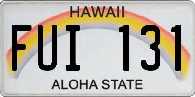 HI license plate FUI131