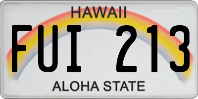 HI license plate FUI213
