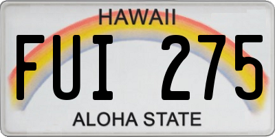 HI license plate FUI275