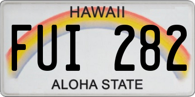 HI license plate FUI282