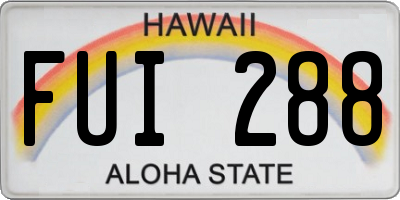 HI license plate FUI288