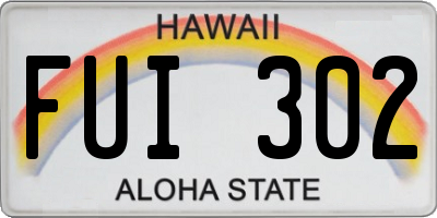 HI license plate FUI302