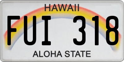 HI license plate FUI318