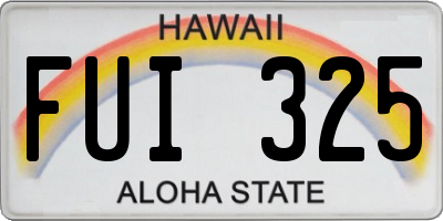 HI license plate FUI325