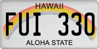HI license plate FUI330