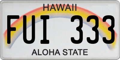 HI license plate FUI333