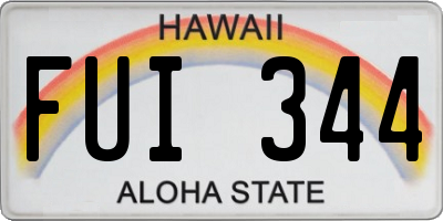 HI license plate FUI344