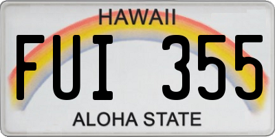 HI license plate FUI355