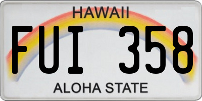 HI license plate FUI358