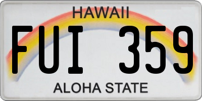 HI license plate FUI359