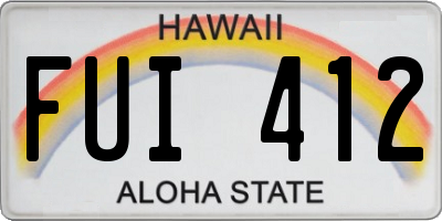 HI license plate FUI412