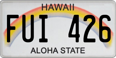HI license plate FUI426