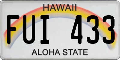HI license plate FUI433