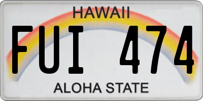 HI license plate FUI474