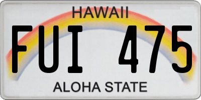 HI license plate FUI475