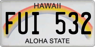 HI license plate FUI532