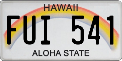 HI license plate FUI541