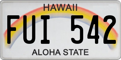 HI license plate FUI542
