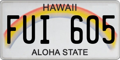 HI license plate FUI605