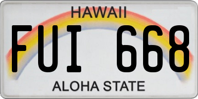 HI license plate FUI668