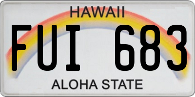 HI license plate FUI683