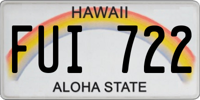 HI license plate FUI722